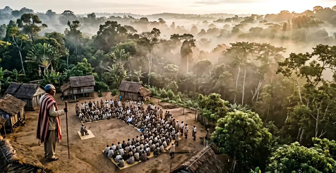 Cérémonie traditionnelle malgache avec partage du rhum sacré dans un village