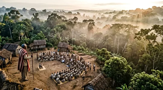 Cérémonie traditionnelle malgache avec partage du rhum sacré dans un village